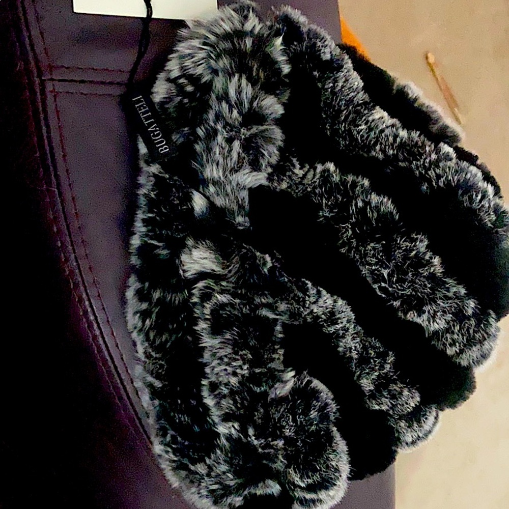 Chinchilla/Black 100% genuine Rex rabbit hat